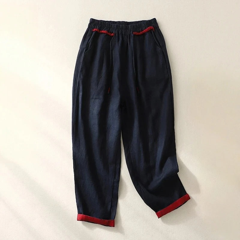 Isolde | Relaxed Linen-Blend Trousers