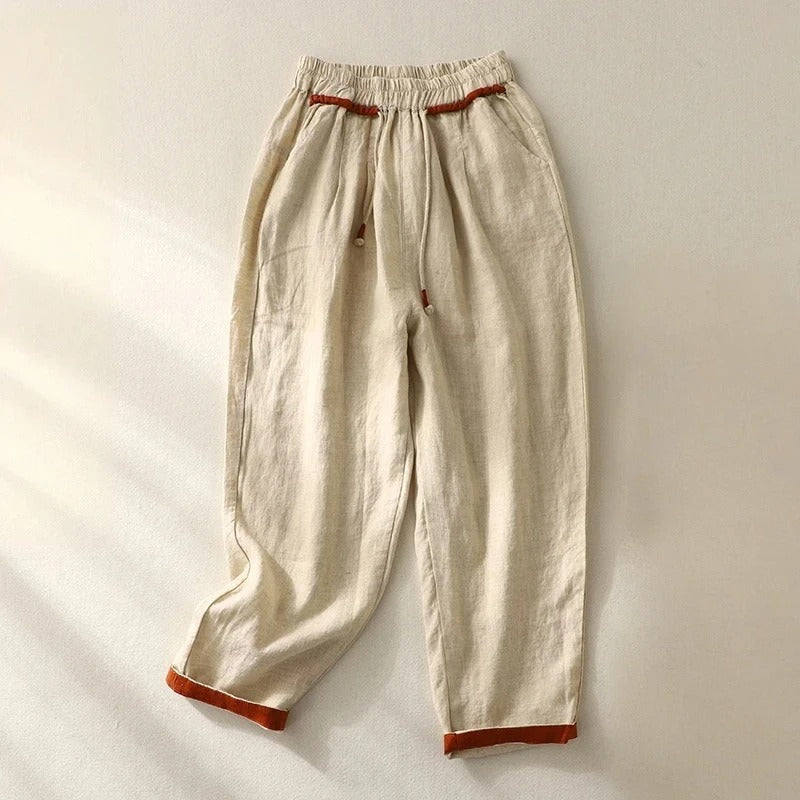 Isolde | Relaxed Linen-Blend Trousers
