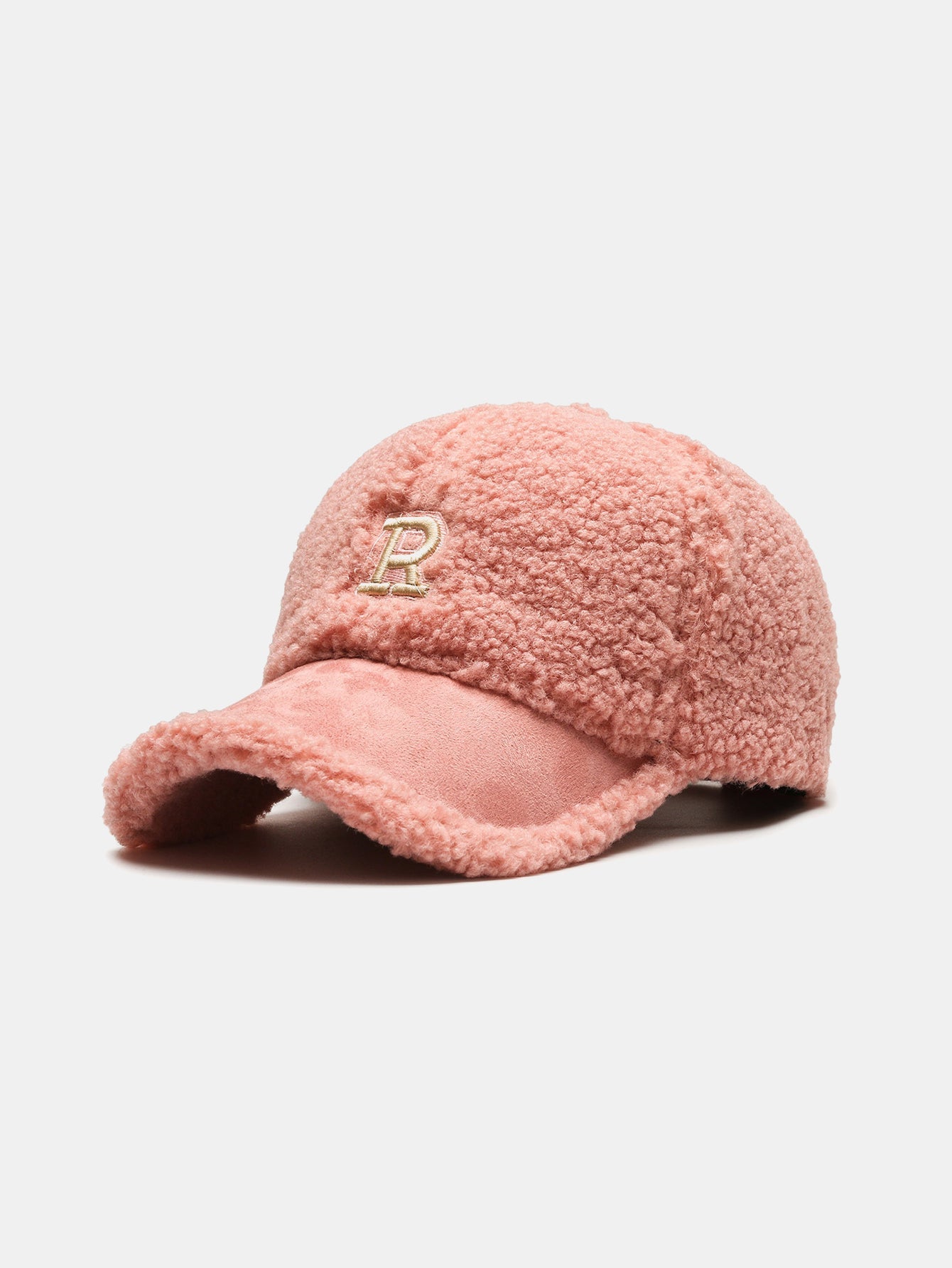 Plush Winter Warm Lettered Baseball Cap