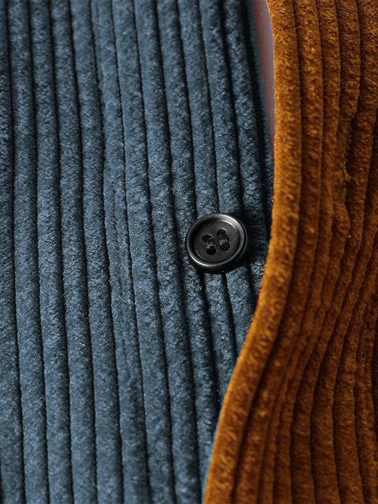 Langarmhemd aus Corduroy mit Patchwork-Muster
