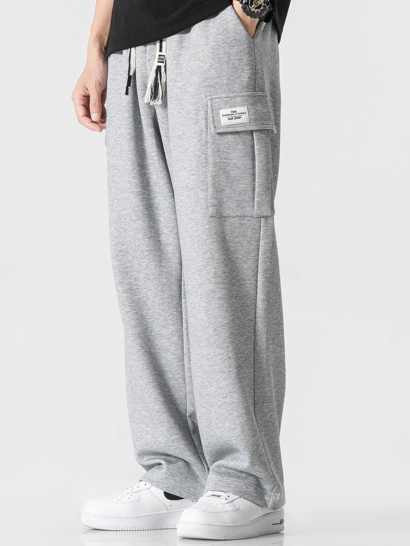 Casual Fit Straight Leg Jersey Cargo Pants