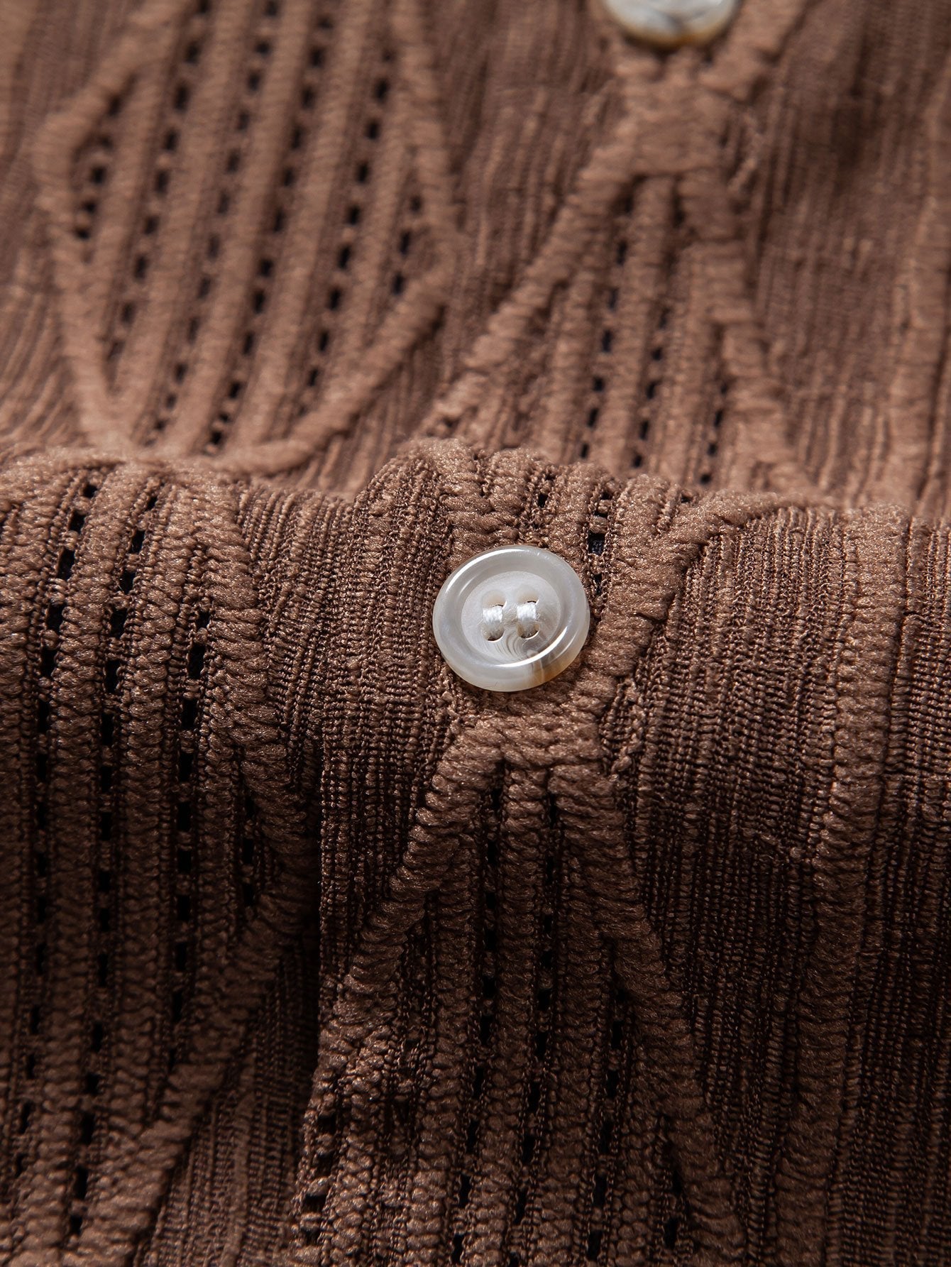 Geometrisches Jacquard-Hemd im kubanischen Stil & Gerade Leinenhose