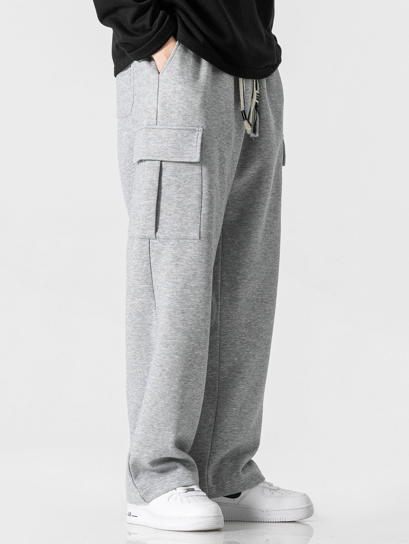 Casual Fit Straight Leg Jersey Cargo Pants