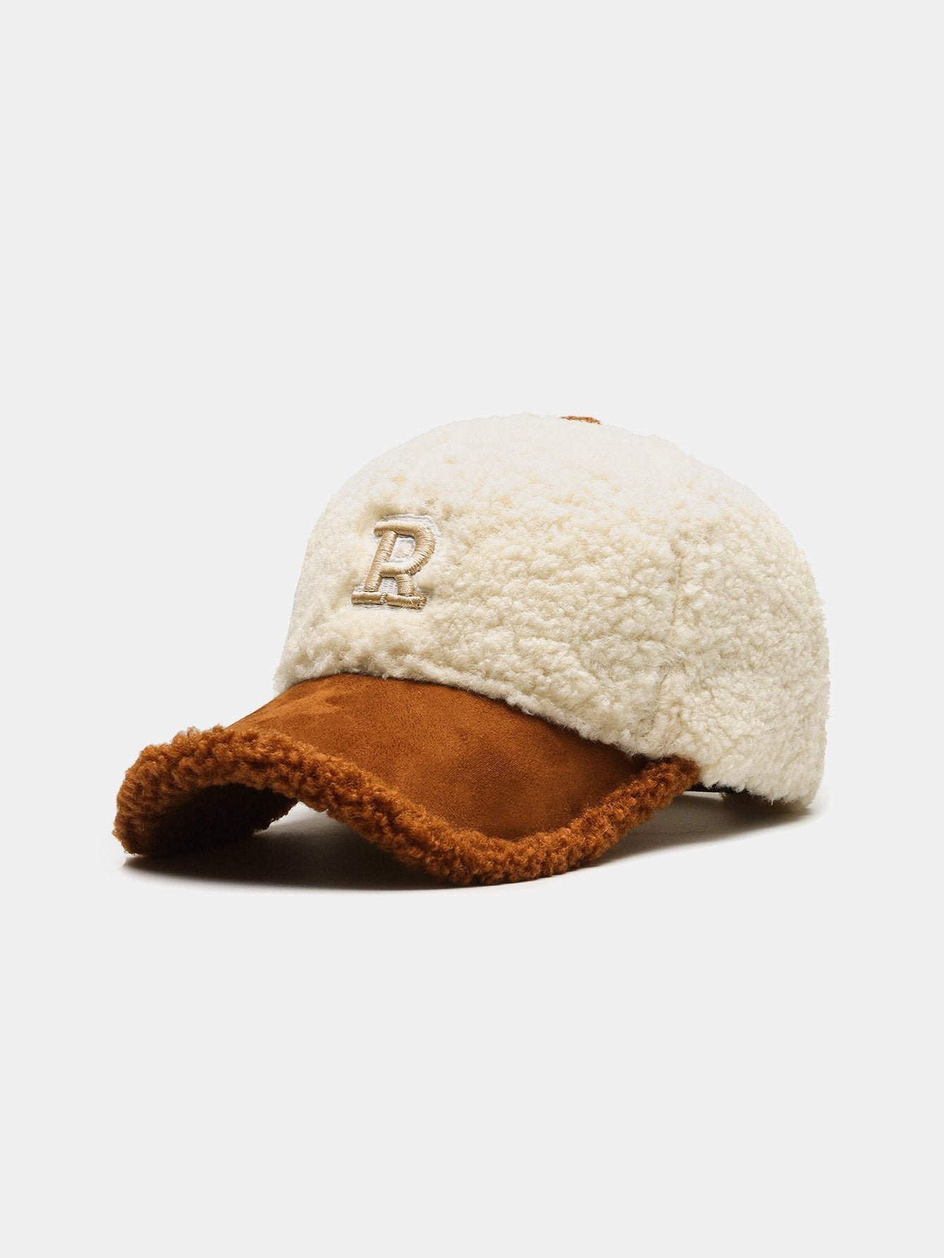 Plush Winter Warm Lettered Baseball Cap