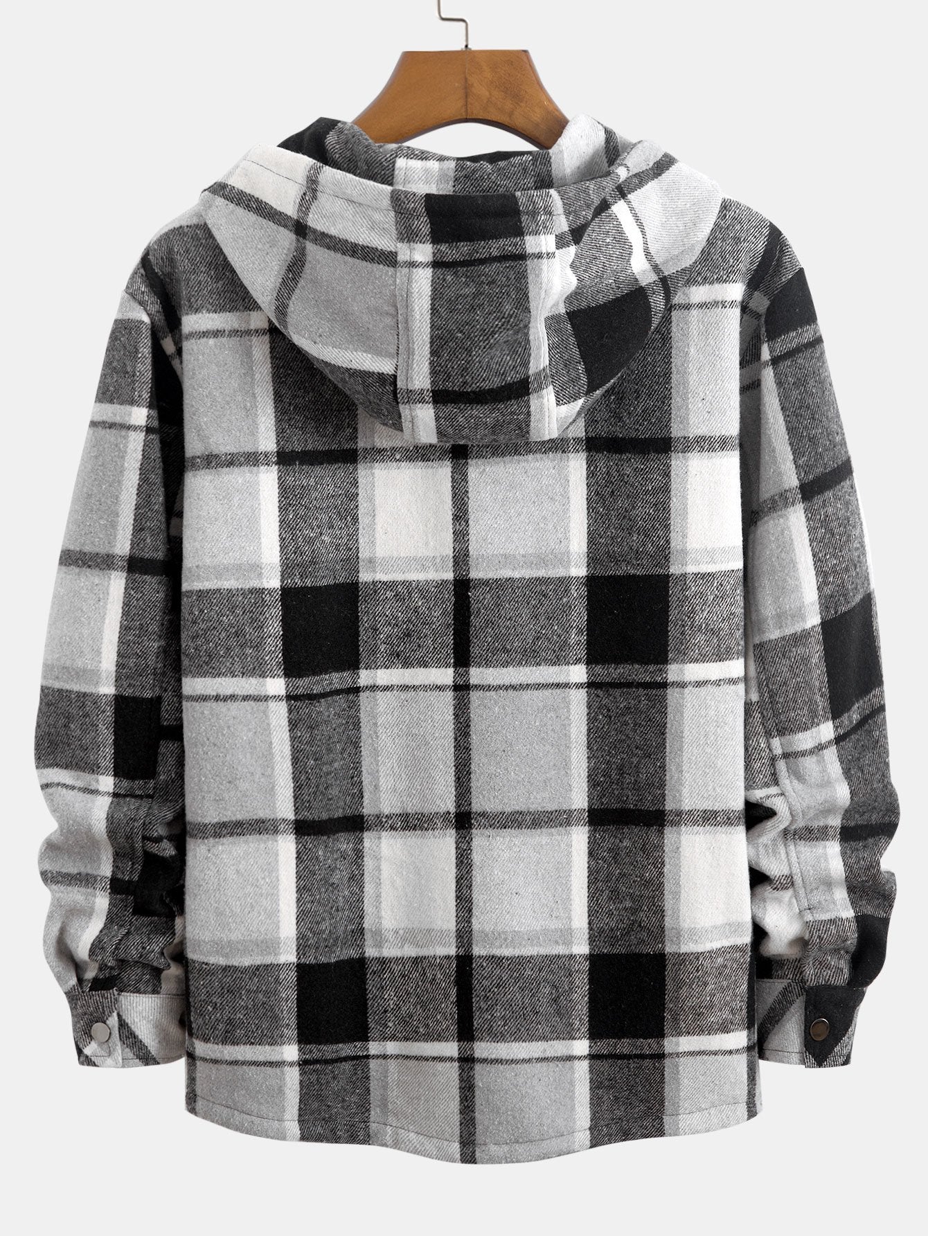 Teddy-Futter Karo-Flanell Hoodie-Shirt