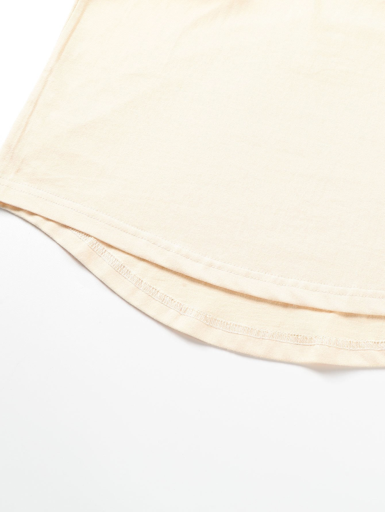 Basis Langarm Schwergewicht Bogen T-Shirt