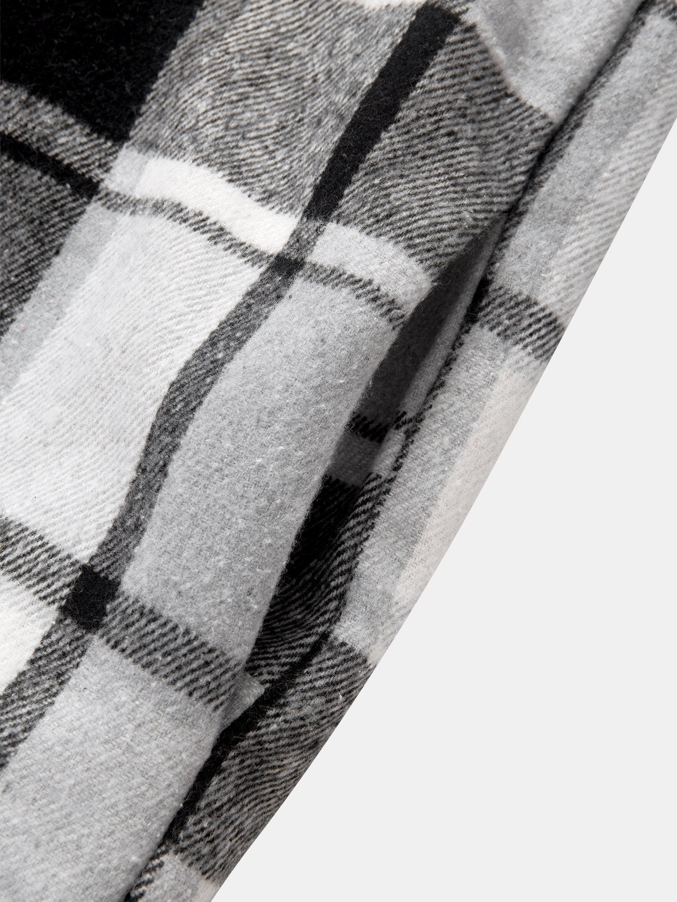 Teddy-Futter Karo-Flanell Hoodie-Shirt