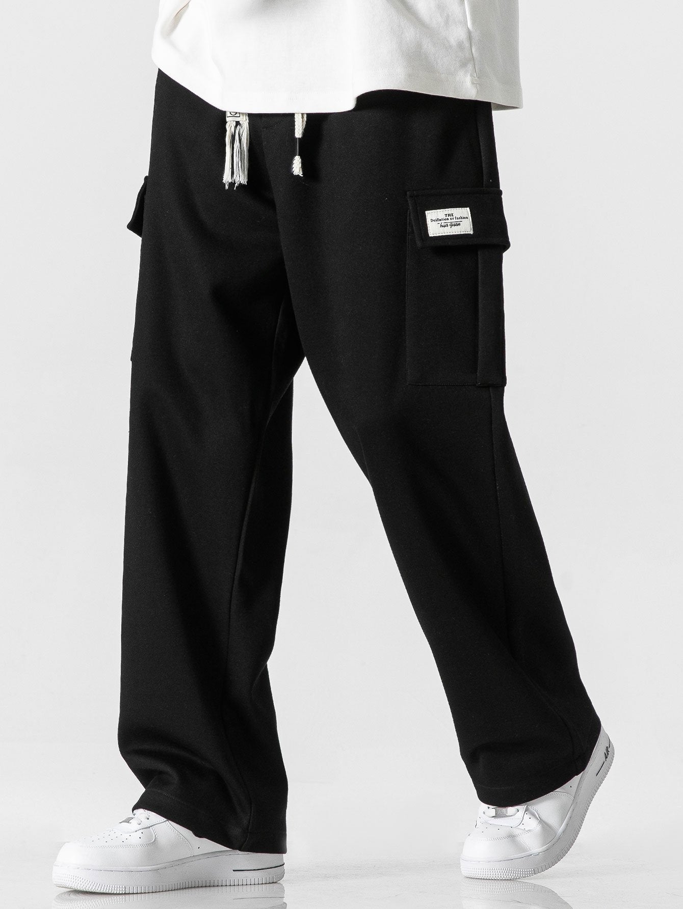 Casual Fit Straight Leg Jersey Cargo Pants