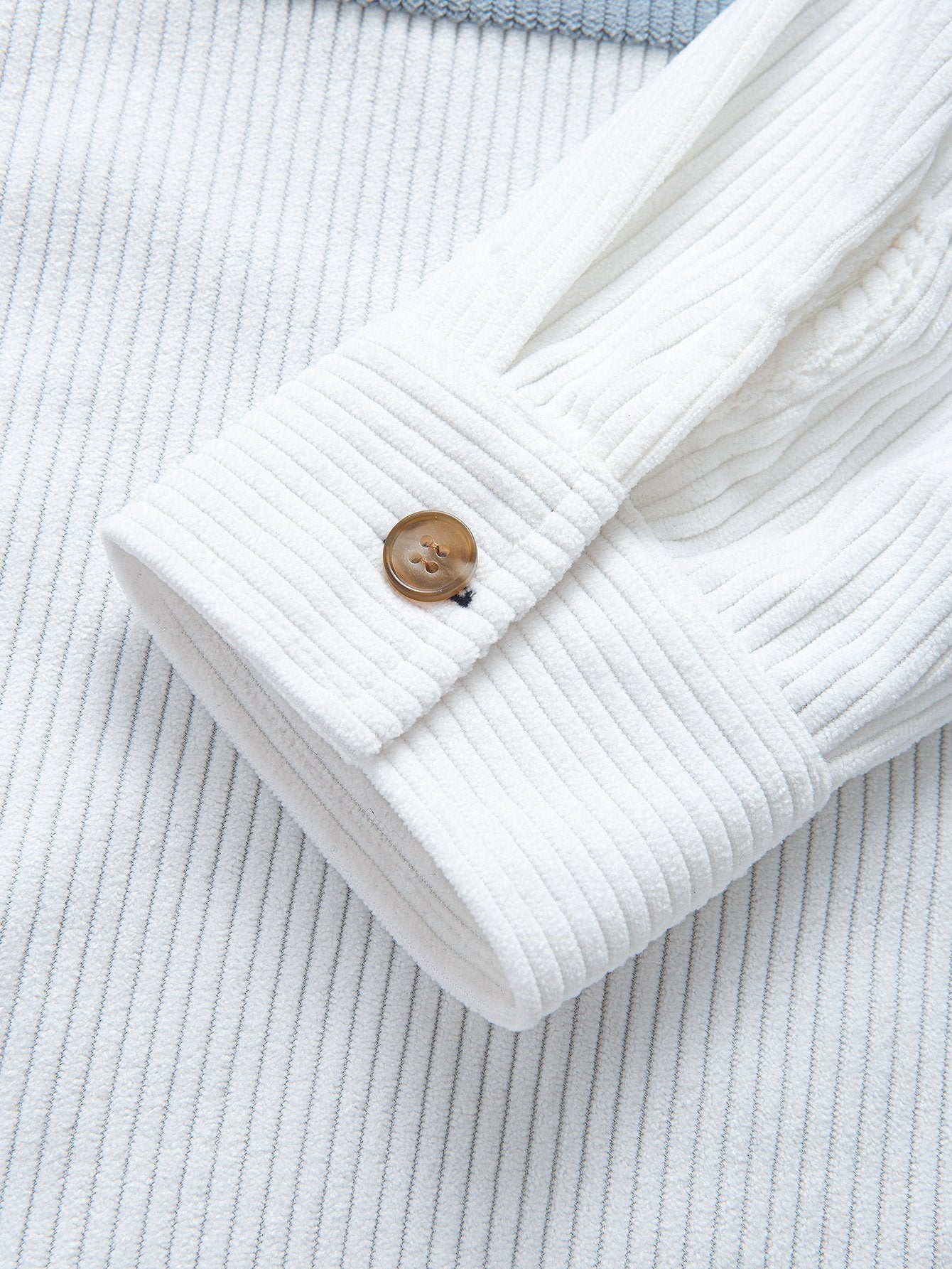 Farbblock Corduroy Hemd mit Taschen