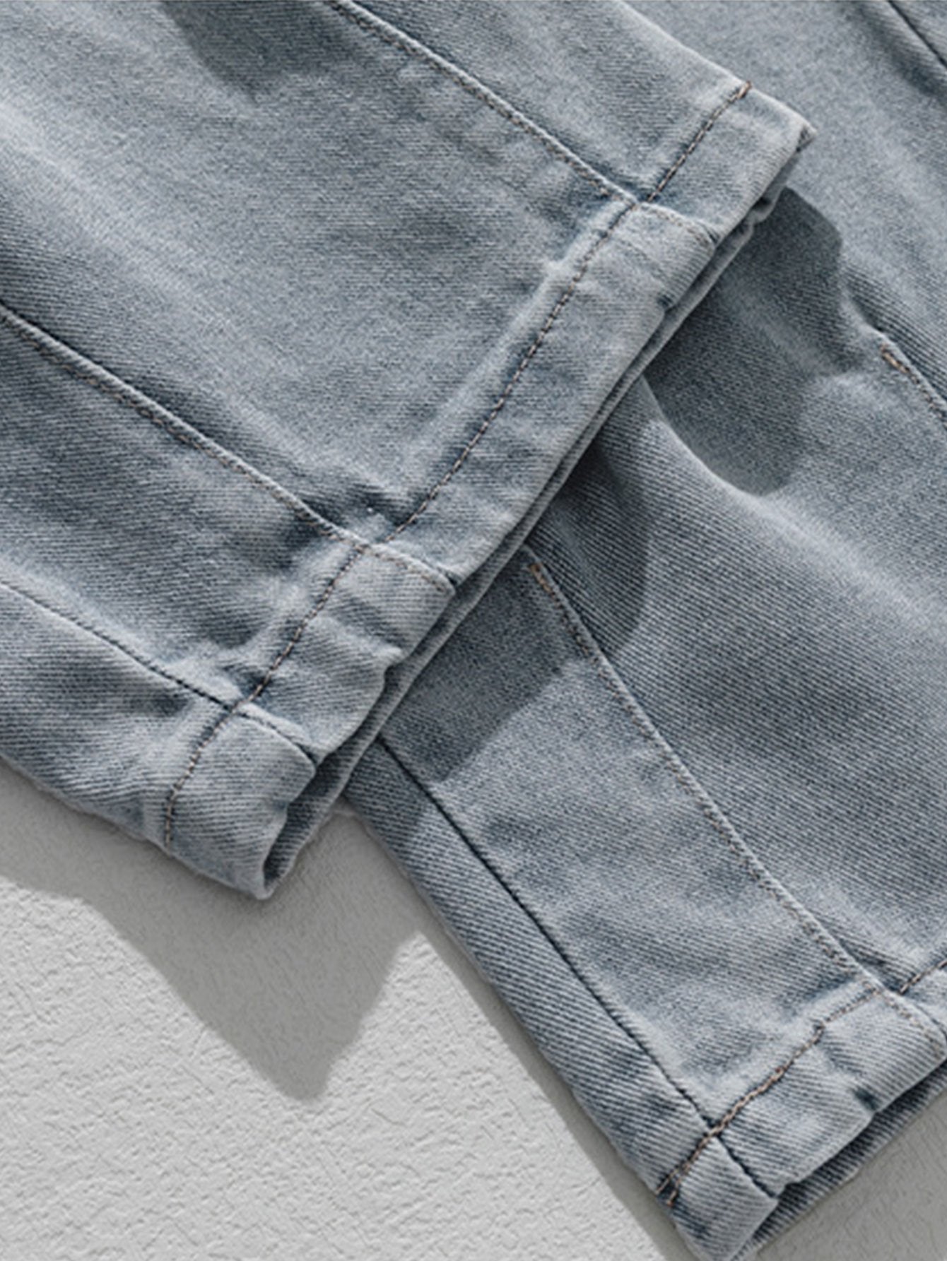 Bequeme Cargo Jeans mit Elastischem Bund und Geradem Bein