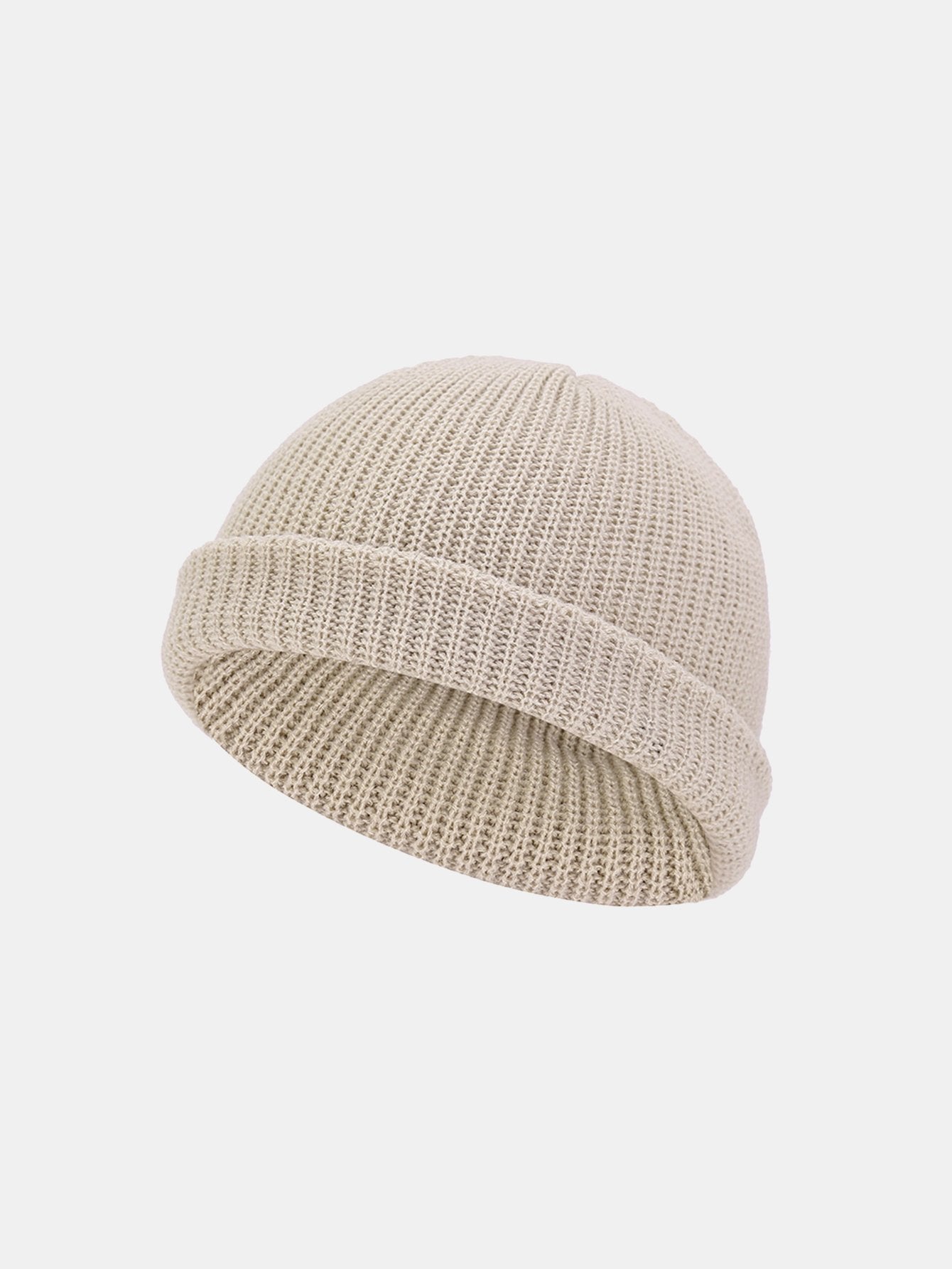 Einfarbige Warme Kurze Strickmütze