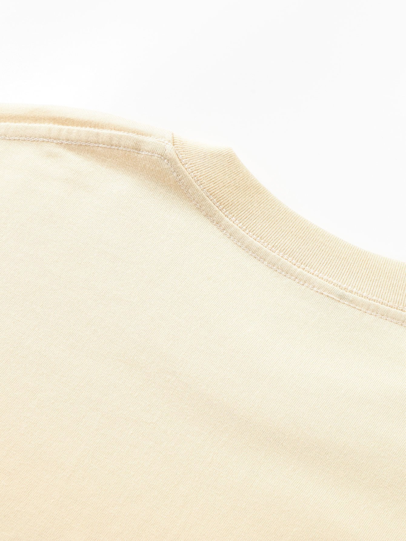 Basis Langarm Schwergewicht Bogen T-Shirt