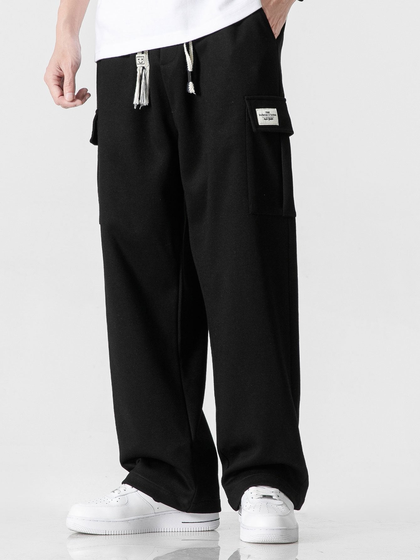 Casual Fit Straight Leg Jersey Cargo Pants