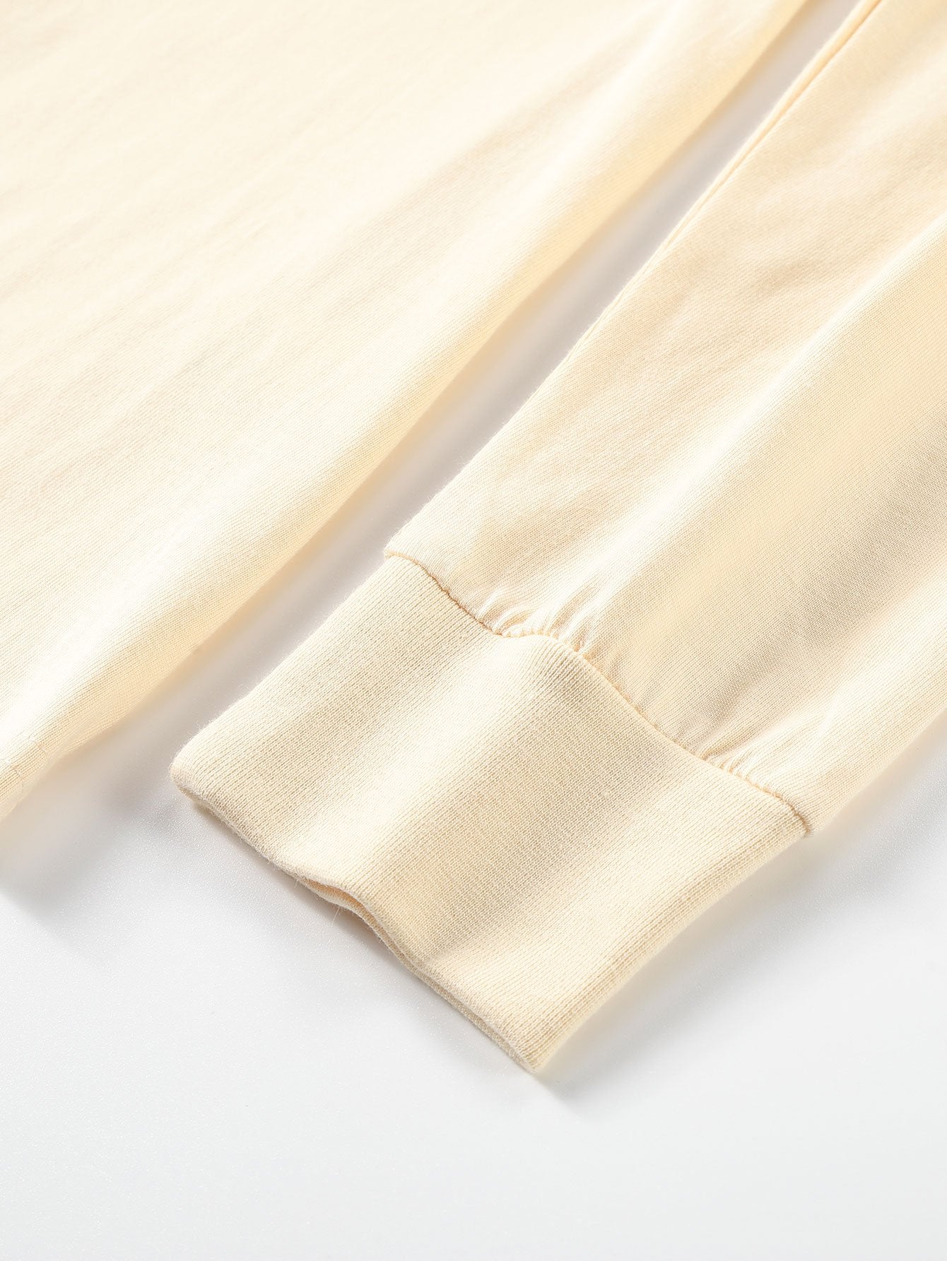 Basis Langarm Schwergewicht Bogen T-Shirt