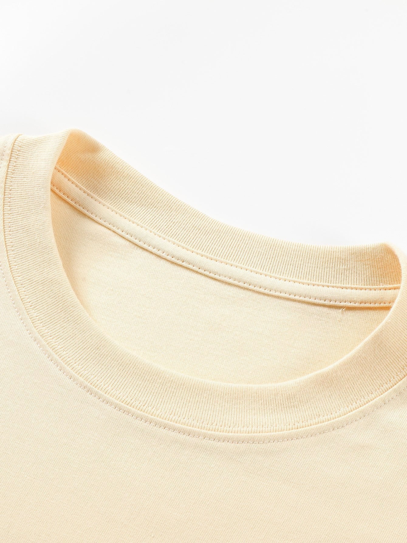 Basis Langarm Schwergewicht Bogen T-Shirt