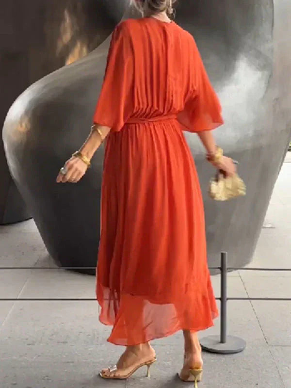 Monica - Chiffonkleid mit V-Ausschnitt